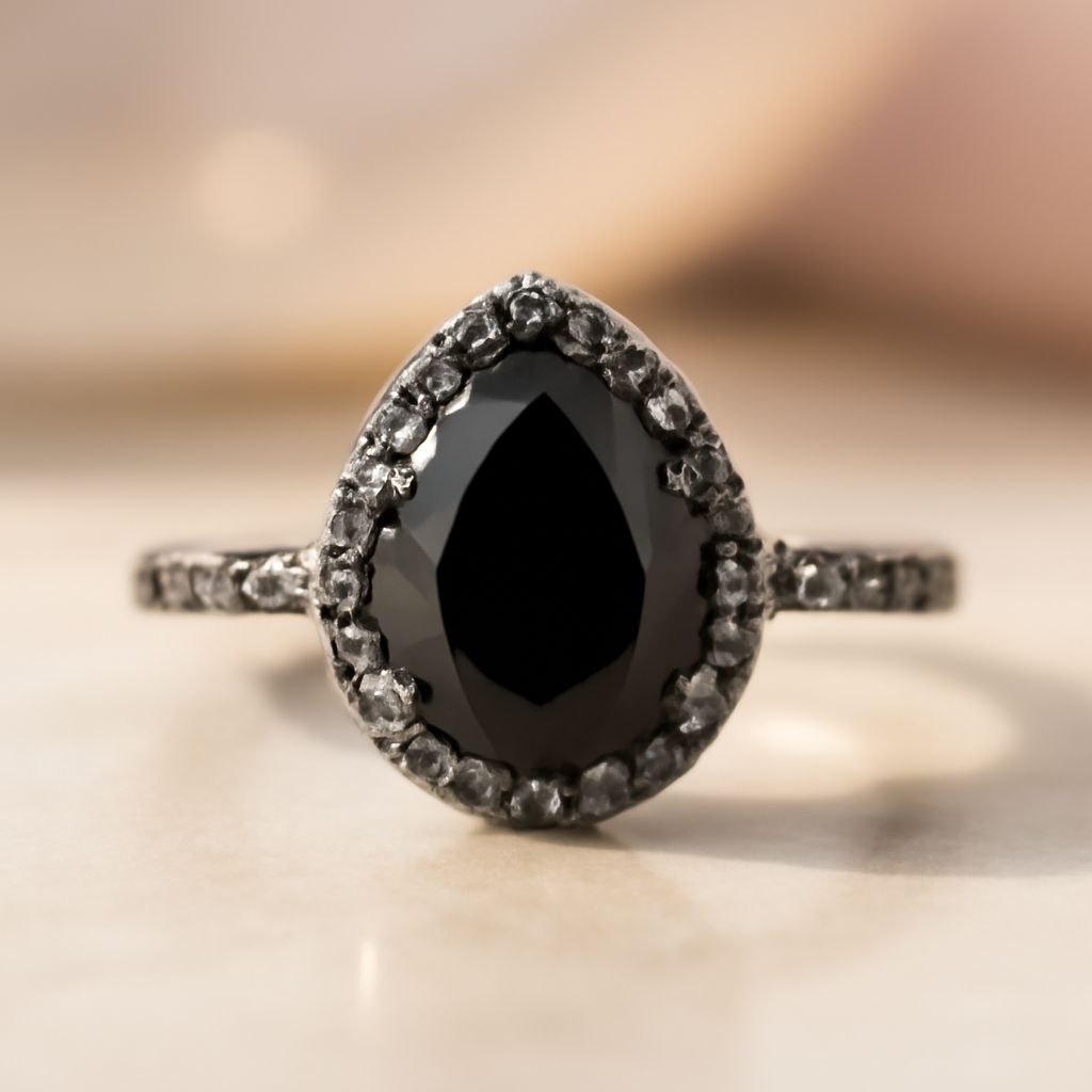 Cheap Diamond Engagement Rings: Pear, Herkimer, and Black Diamond Options