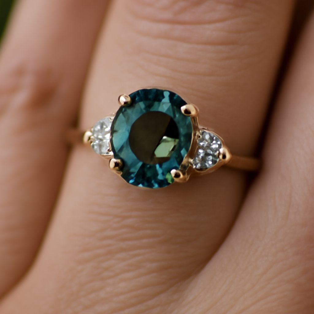 Teal Sapphire Engagement Rings: Natural, Oval, and Diamond Combination Styles