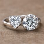 Two stone engagement ring and two diamond engagement ring