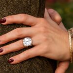 Double halo engagement ring featuring Dove Cameron and Miranda Kerr styles