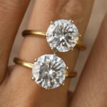 An array of cubic zirconia and CZ diamond rings