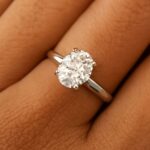 Oval moissanite and moissanite rings